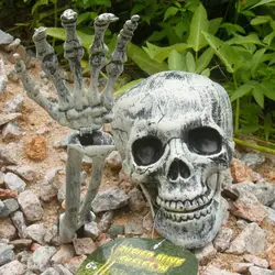 Украшение на Хэллоуин дом с привидениями Реалистичная голова Кости Скелет руки для сцены на могилах Косплей Хэллоуин DIY Декор "Ужасы"