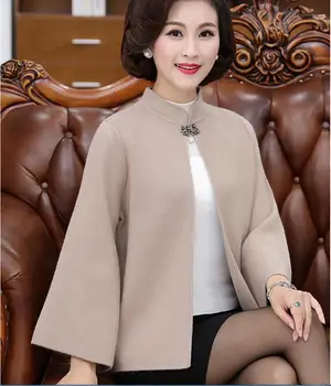 

Mid-aged and Old-aged Jacket, Female Temperament, Mother's Autumn Wear Knitted Open-top, Sweater and Westernized 40-50 Years Old