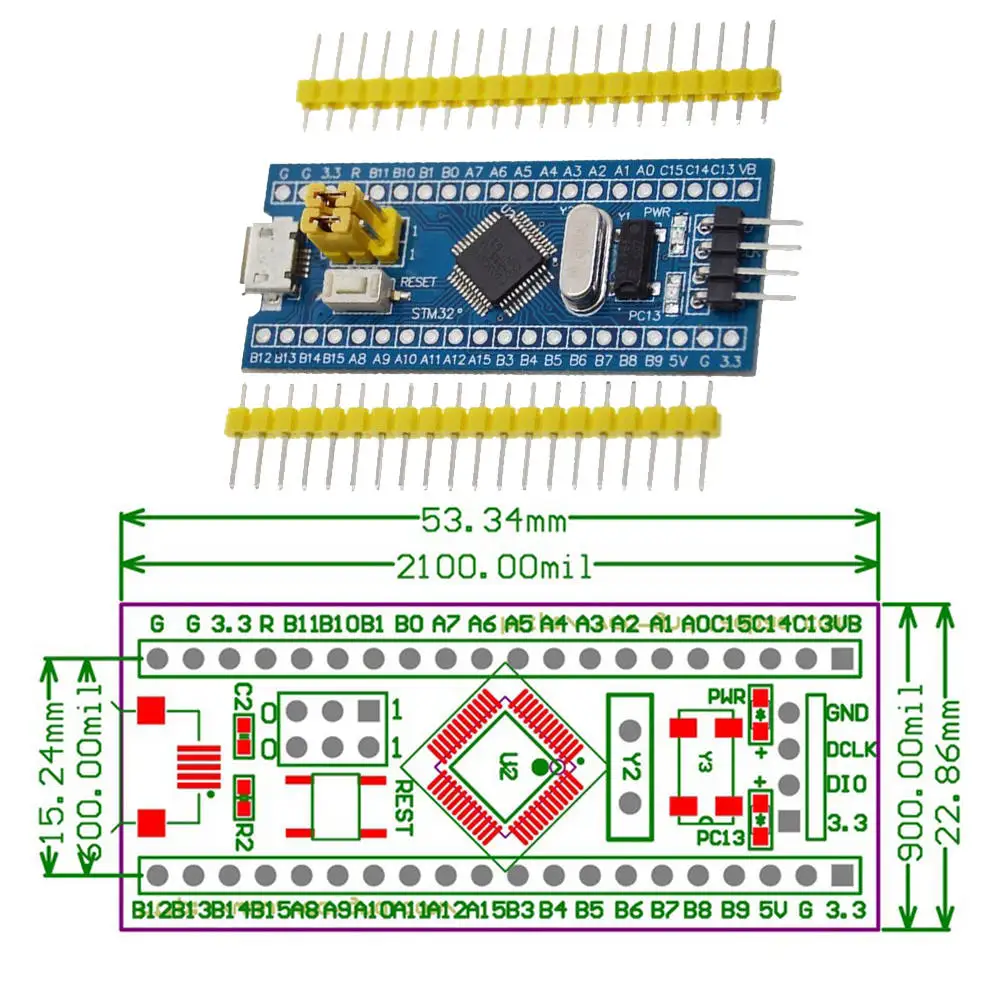 Модуль платы разработчика минимальной конфигурации системы STM32F103C8T6 ARM STM32 2