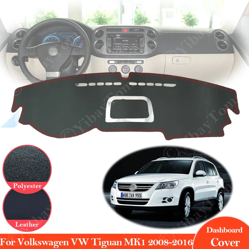 

Нескользящий кожаный коврик для Volkswagen VW Tiguan MK1 2008 ~ 2016, накладка на приборную панель, солнцезащитный козырек, аксессуары для приборной панели 2013 2014 2015