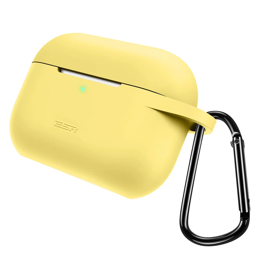 ESR AirPods Pro Чехол с брелком для ключей, противоударный защитный силиконовый чехол для AirPods 3, чехол для зарядки, яркие цвета, беспроводной - Цвет: Цвет: желтый