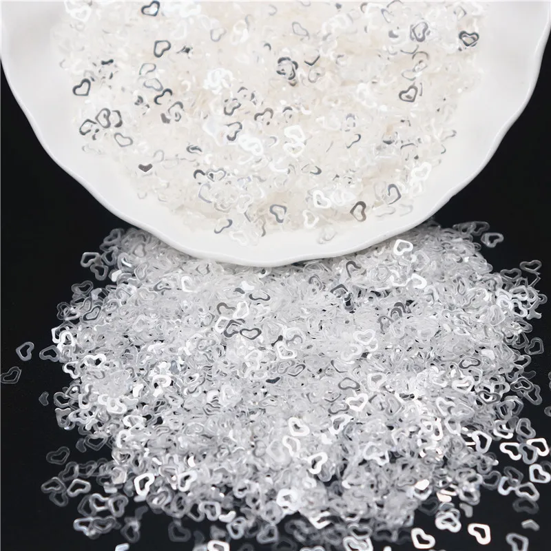 3mm 4mm 5mm 6mm Transparent Crystal Sequin Cup Flat Round PVC Loose Sequins for Diy Handmade Sewing Accessories 10g