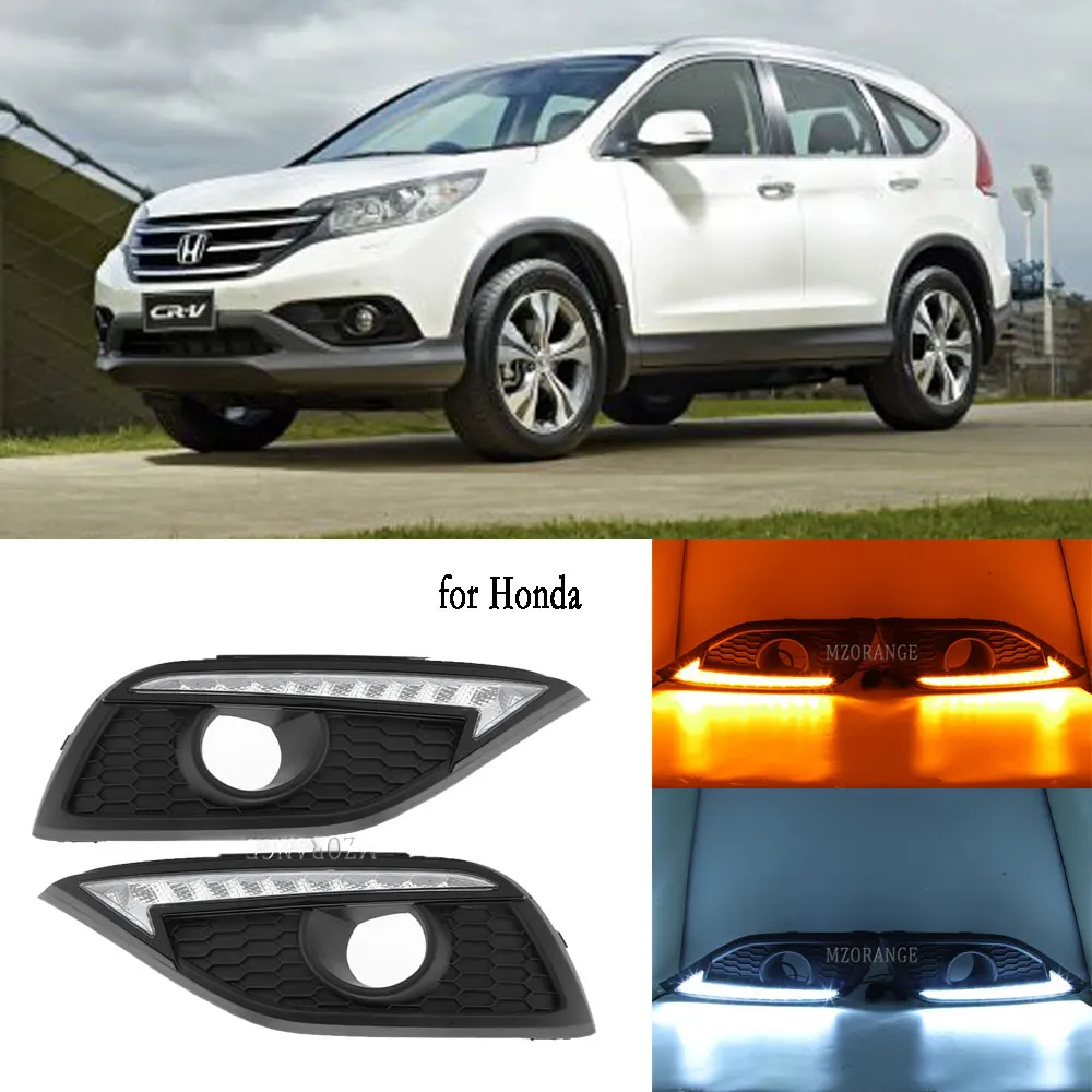 Светодиодный ные ДХО для Honda CRV CR-V 2012 2013 2014 Автомобильные дневные ходовые огни