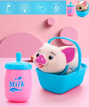 

Touch Sense Interactive Kids Toys Electronic Pets Pig Dog Feed Milk Bottle Musical Luminous Educational Animal Doll for Children
