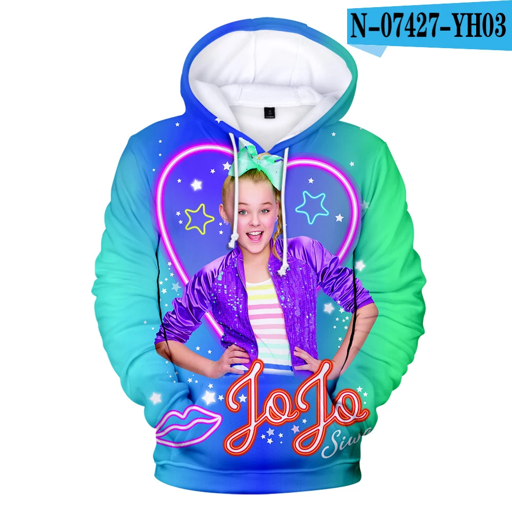 3D JOJO SIWA/худи для мальчиков и девочек с 3D принтом; толстовка в стиле Харадзюку; осенние детские топы с 3D принтом; толстовка с капюшоном для мужчин и женщин - Цвет: 3D