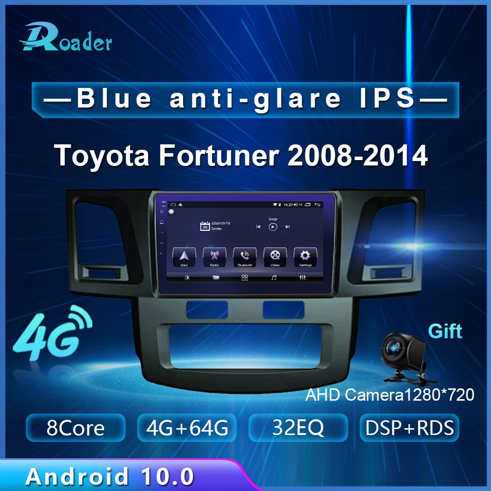 Автомобильный мультимедийный плеер Roader Android 10 0 автомобильный DVD для Toyota Fortuner