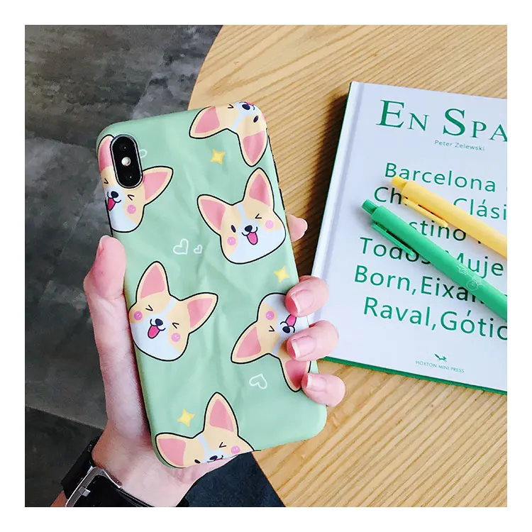 B Милый плиссированный чехол для телефона Corgi для iPhone XS MAX XR i8 i8 Plus i7 i7 Plus защитный чехол для iPhone 6 6s Plus - Цвет: B