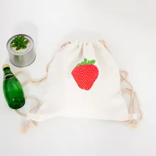 Настраиваемый фруктовый Печатный и художественный с кулиской из парусины пуловер со шнурками сверху удобный рюкзак для путешествий тканевый мешок ген