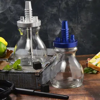 

Small Travel Glass Hookah Shisha Pipe Chichas Narguie with Hookah Bag Silicone Hose Metal Spring Tongs Smoking Accessories