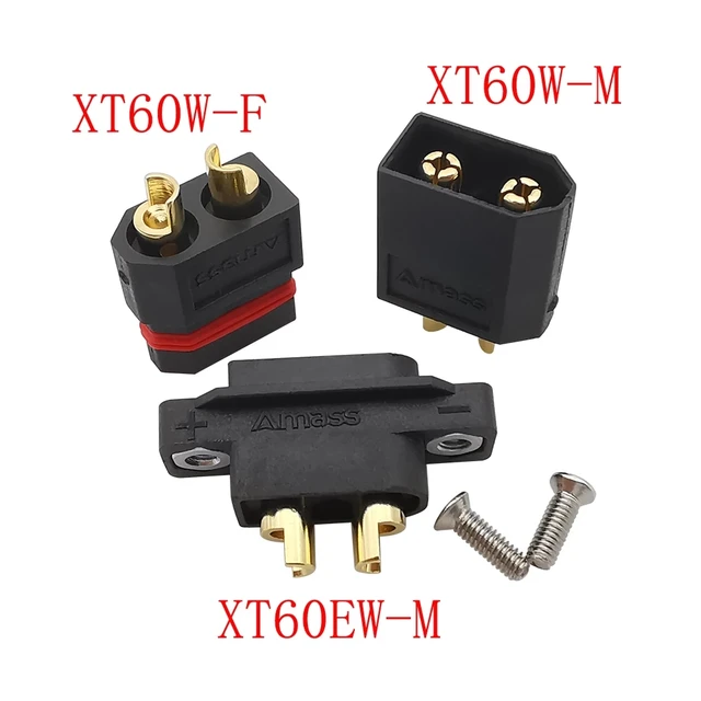 20 Conectores XT60H Amass Dorados, Alta Corriente, Para Baterías LiPo, Pack De 10 Pares