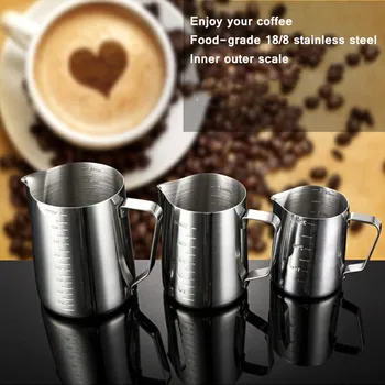 

Espresso Coffee Milk frother Frothing Pitcher Stainless Steel Creamer Macchiato Cappuccino Latte Art Maker Pitcher Cup