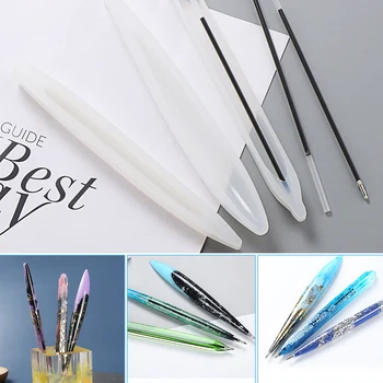 

1PC Clear Pen Holder Resin Mould Ballpoint Pen Mold Silicone Molds UV Epoxy Jewelry Making Tool Jewelry Materials DIY Crafts