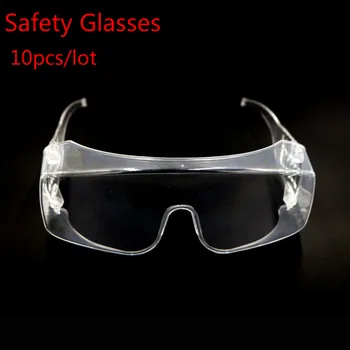 

10pcs/lot Safety Glasses Goggles Lens Work Lab Protective Eye Protection PET Anti-splash Sand-proof Wind-proof Goggles