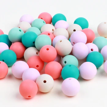 

TYRY.HU 500pcs Silicone Beads Baby Teething Beads Necklace Food Grade Mom Nursing DIY Jewelry Baby Teethers Baby Products