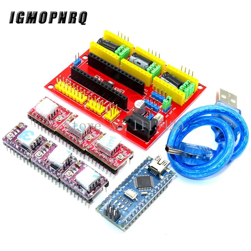 3D V4 CNC щит гравировальный станок + Nano 3 0 с USB A4988 Reprap шаговые драйверы |