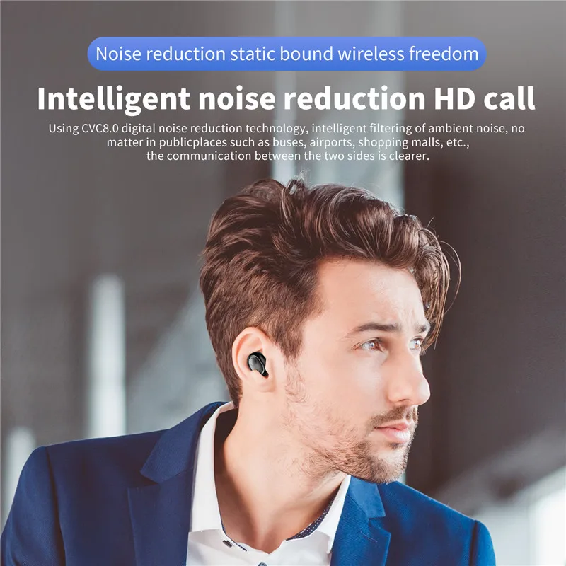 OTTWN G5S Беспроводная bluetooth-гарнитура 6D с шумоподавлением Водонепроницаемая гарнитура 5,0 с одним и двойным ушами Мини спортивная Гарнитура