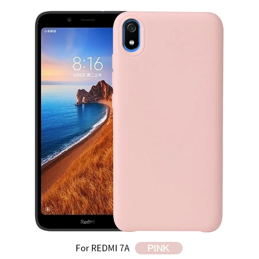 Жидкостный Мягкий силиконовый чехол для xiaomi redmi 7A матовый чехол для redmi 7 A модный однотонный чехол для xiaomi redmi 7a чехол 5,45" - Цвет: 2