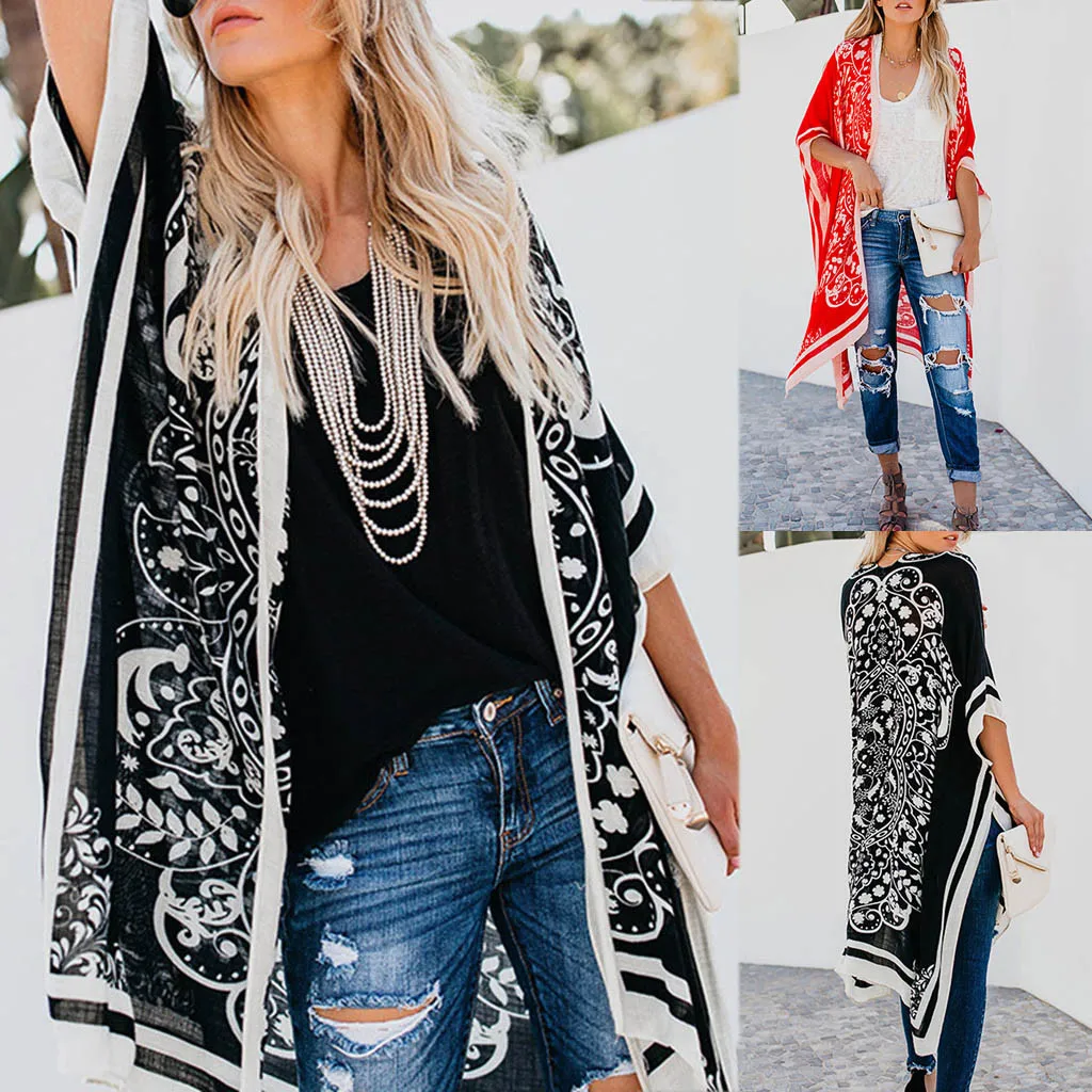

2019 Summer Oversized Floral Print Chiffon Scarf Women Pareo Beach Cover Up Dress Sarong Wrap Sarong Sunscreen Female Long Cape
