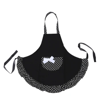 

Lovely Cotton Polka Dot Pattern Working Chefs Kitchen Cooking Cook Women's Bib Apron with Bowknots Pockets Design Great Gift For