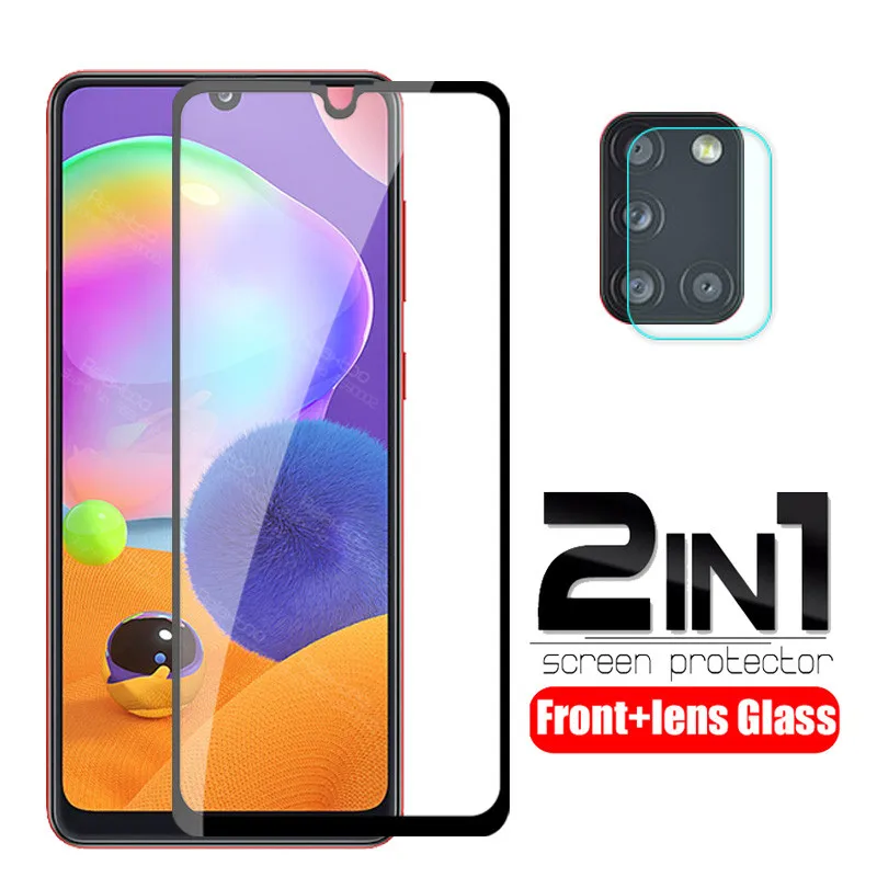 2 in 1 Camera lens protective Glass For samsung galaxy a31 a315F sm-a315F/ds a 31 2020 screen protector tempered Glas armor Film | Мобильные