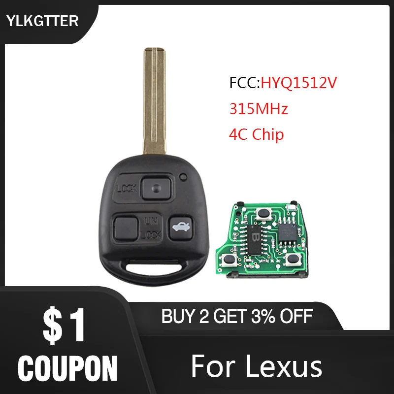 YLKGTTER 315 МГц дистанционный ключ-брелок от машины для Lexus IS300 GS300 GS430 1998-2005