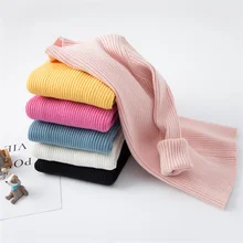 

1-12Y Baby Sweater for Girl Solid Turtleneck Bottoming Shirt 2022 Spring Autumn New Thicken Warm Kids Clothes Boys Costumes