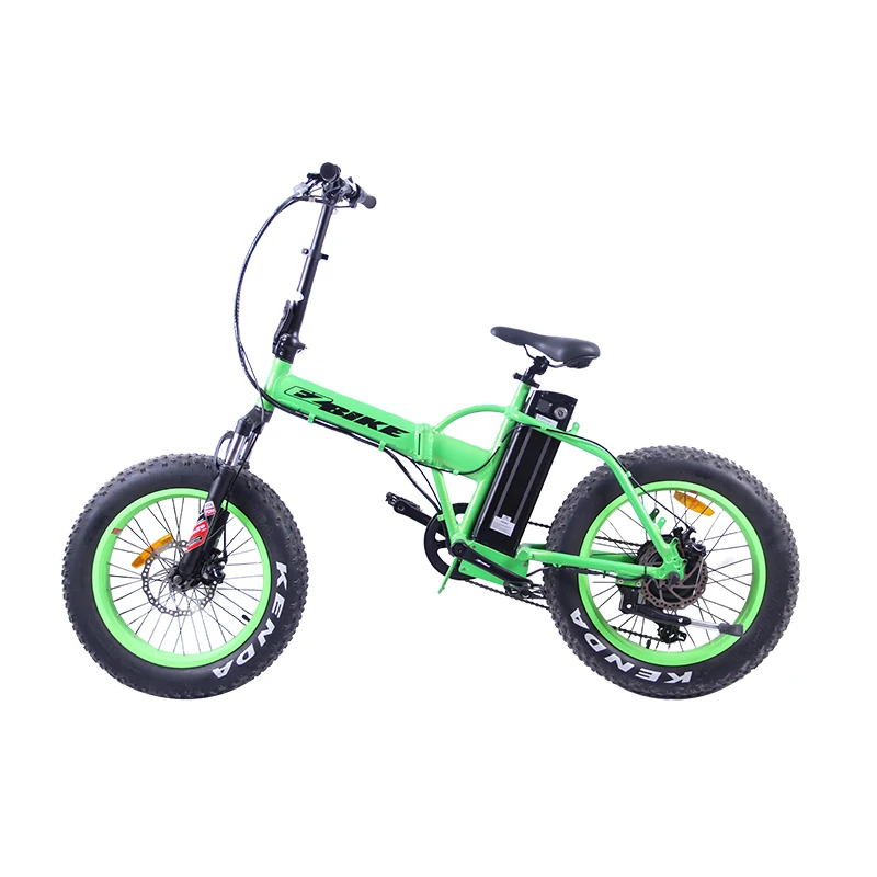 green bike 10.4AH EZBIKE Fat Tire 48V500W мотор электрический велосипед складывающийся усилитель велосипед электрический велосипед складной алюминиевый электровелосипед с рамой из сплава внедорожный - Цвет: green bike 10.4AH