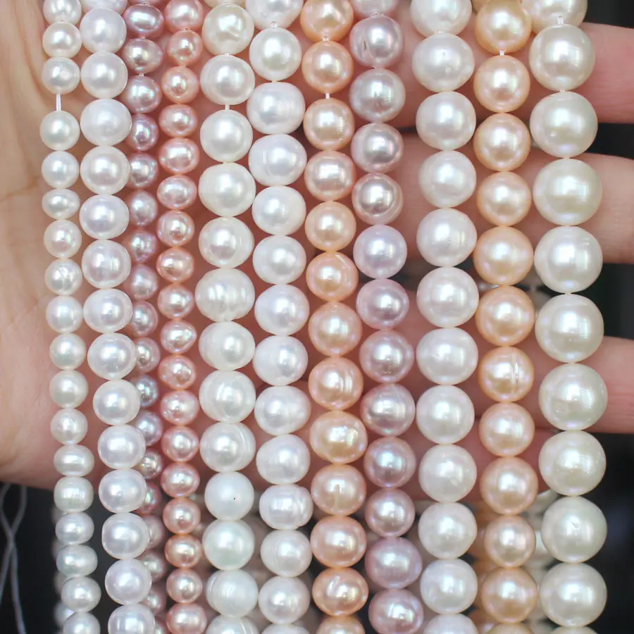 

100% Natural Fresh Water pearl 5-10mm Oval Loose Beads , For DIY Necklace Bracelat Jewelry Making !