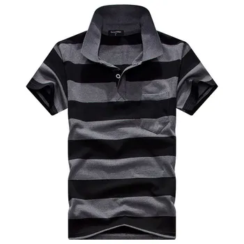 

Men Short Sleeve Polo Chest Three Stripe Color Matching Fashion Collocation Lapels T-shirt Men's Short Sleeve Polo Shirt