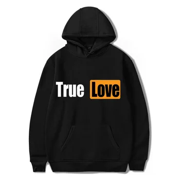 

True Love Print Women Hoodies Sweatshirt Pullovers Pocket Letters Print Hoody Harajuku Hip Hop Loose Streetwear Moletom Feminino