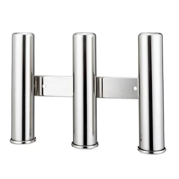 

3 Tubes Link Boat Fishing Rod Holder Stainless Steel Fishing Rod Rack Socket for Marine Kayak Boat Yacht Accessories