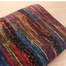 Этнический стиль красочные картины маслом тканая шерсть смесь ткани в полоску осенне-зимняя одежда халаты юбка DIY ткань