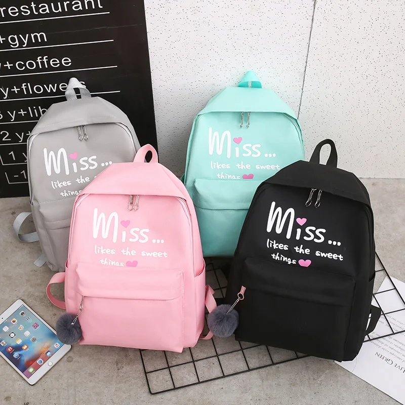 DIHOPE 4Pcs/set Women School Backpacks Nylon Schoolbag For Teenagers Girls Student Book Bag Boys Mochilas Sac A Dos - Image 3