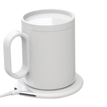 

12V Heating Cup Pad Warm Pad for Coffee Milk Water Heater Coaster Desktop Heating Tool Wireless Charging Thermostat(EU Plug )