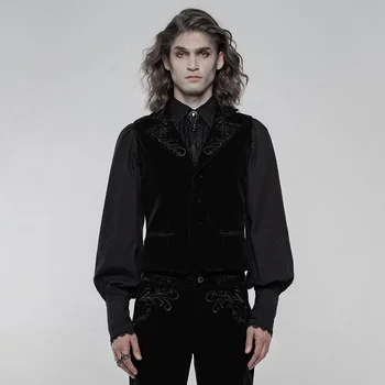 

PUNKRAVE Men's Gothic Exquisitely Embroidered Vest Palace Gentleman Style Formal Prom Party Dress Waistcoat