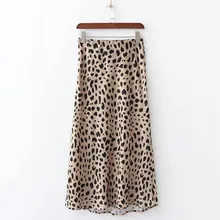 Летние женские новые длинные юбки с леопардовым принтом, Женская прямая юбка с принтом, повседневная юбка макси с завышенной талией
