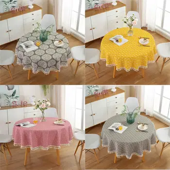 

Tablecloth Round Tassel Table Cover Tablecloths Table Cloth Home Kitchen for Dining Table Wedding Restaurant Party New 2020