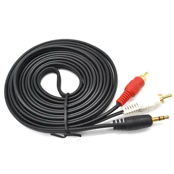 

3.5 MM Male Jack to AV 2 RCA Male Stereo Music Audio Cable Cord AUX for Mp3 Pod Phone TV Sound Speakers 1.5M/3M/5M/10M