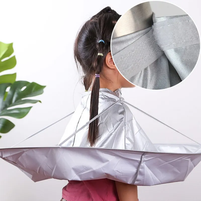 

Creative Apron DIY Hair Cutting Cloak Umbrella Cape Salon Barber Salon And Home Stylists Using Hair Cutting Capes Clothes Silver