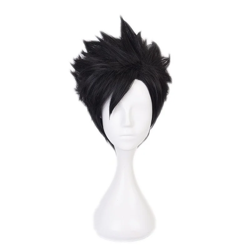 Haikyuu! Черный короткий парик для косплея Nekoma Kuroo Tetsurou термостойкий синтетический