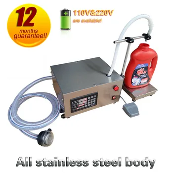 

Free shipping Liquid filling machine 110v 220v single head weighing and filling machine for alcohol, soy sauce, beverages