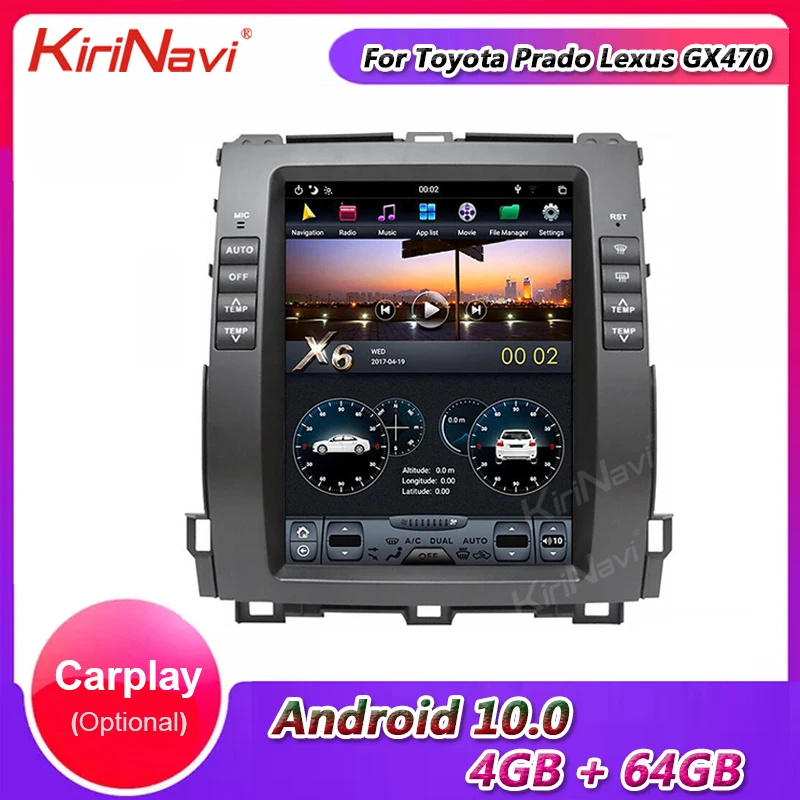 Автомобильное радио KiriNavi 10 4 &quotAndroid автомобильное для Toyota Prado Lexus GX470