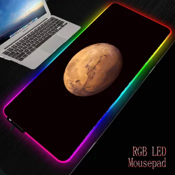 

MRGBEST Planet Space Gaming RGB Large Mouse Pad Gamer Computer Mousepad Led Backlight XXL Surface Mause Pad Keyboard Desk Mat