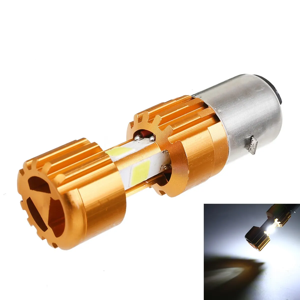 For Honda 1PC 12V BA20D COB  White LED Motorcycle Headlight Hi/Lo Beam Head Lamp Bulb 6500K 18W Moto Accessories Treyues