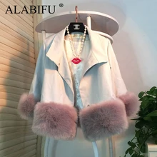 ALABIFU, зимнее пальто из искусственного меха, женское, теплое, тонкое, пальто из искусственного лисьего меха, Женская куртка, Feminino, длинный рукав, Женская Повседневная Верхняя одежда