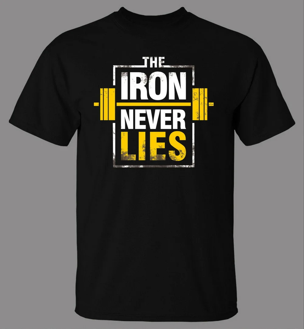 Железная футболка Never Lies прямая от Stockist хлопковая Футболка Забавный