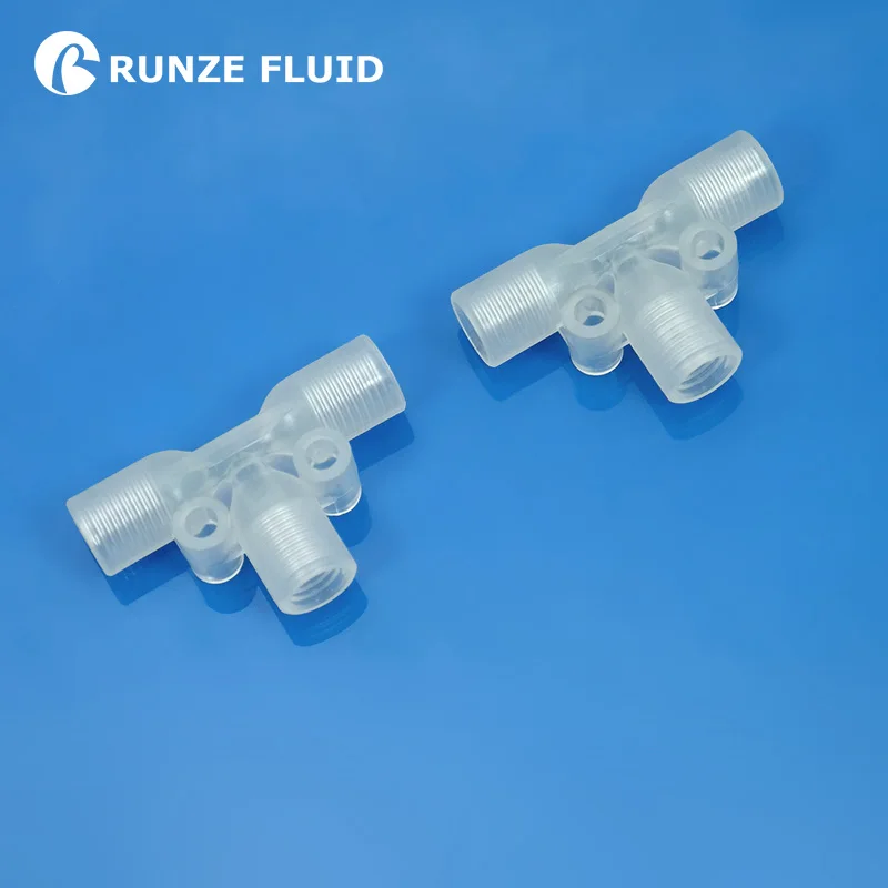

Three Way Tubing Junction Tee Connector Quick Assembly FDA Teflon Small Fittings Natural PP PTFE Easy Mounting Low Price Promote