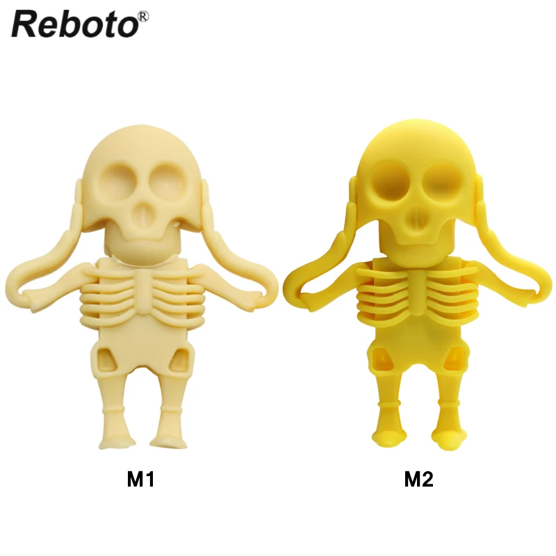 Cartoon USB Flash Drive 64GB 32GB 16GB 8GB Skull Skeleton Memory Stick U Stick Flash Disk Mini Key Pendrive Creative Gift