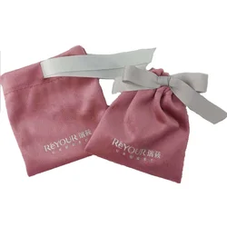 Pink Velvet Gift Bags Jewelry Ribbon Sack 8x10cm (3x4inch) 10x12cm 13x18cm 23x18cm Eyelashes Makeup Drawstring Pouches