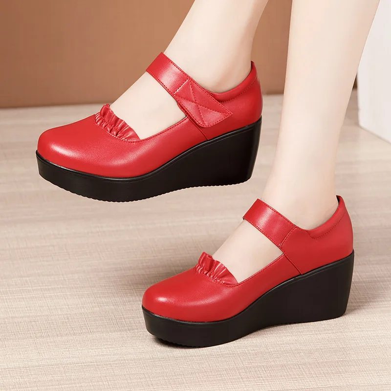 New Small Plus Size 32 33-43 Medium Heels Wedges Wedding Shoes for Women 2022 Spring Platform Pumps Elegant for Office Mother